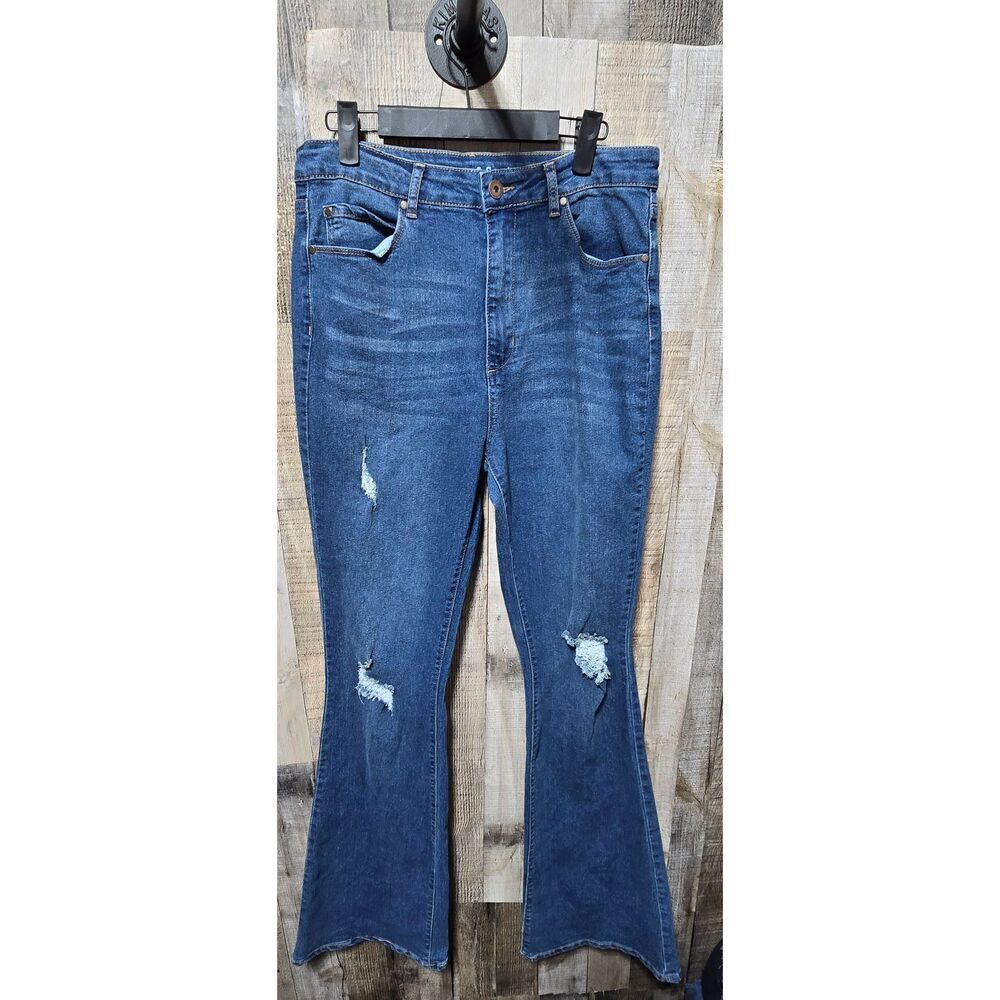 Articles of Society Blue Denim Flare High Rise Jeans 13/31